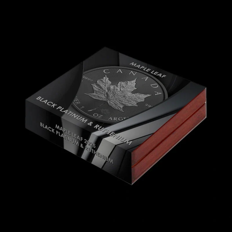 2025 1 oz Silver Maple Leaf — Black Platinum & Ruthenium Ennobled - Image 4