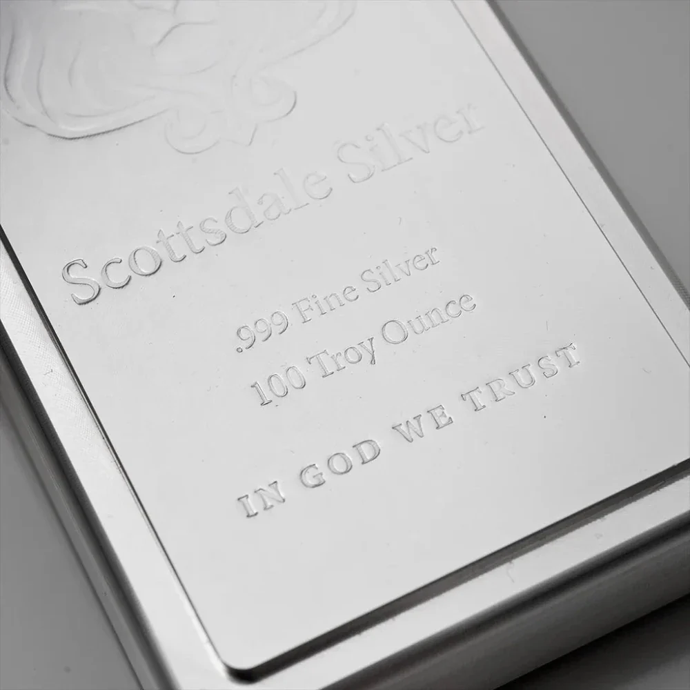 100 oz Silver Bar – Scottsdale Mint King Bar (.999) - Image 3